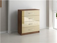 Lynx 4 Drawer Chest Walnut and Cream