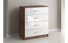 Lynx 4 Drawer Chest Walnut And White