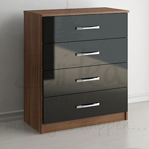 Lynx Black 4 Drawer Chest