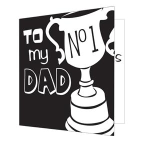 & White No1 Dad Trophy Card