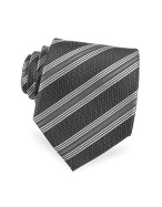 Black Bear Ribbon Bands Woven Silk Tie