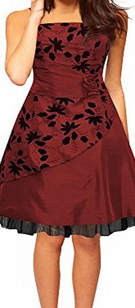 Black Butterfly Clothing Black Butterfly Stunning Satin Cocktail Wedding Evening Prom Dress (10, Burgundy)