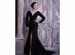 Black Scoop Noble Sexy Evening Dresses (Chiffon