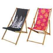 Skyline Hardwood Deckchair & Pink Floral