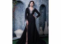 Black V-neck Noble Sexy Evening Dresses