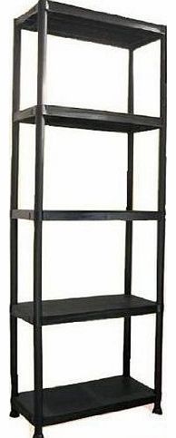 5 Tier Black Heavy Duty Plastic Strong Shelf Unit