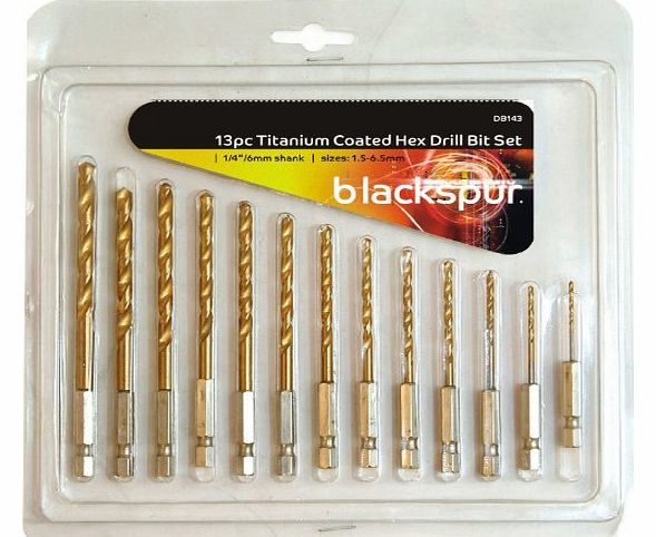 BB-DB143 Titanium Coated Hex Drill Bit Set