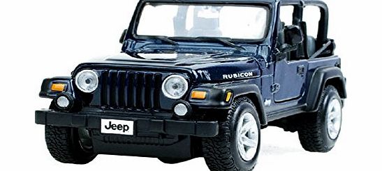 Blancho 1:27 Die Cast Car Model Wrangler Jeep Alloy Car Model SUV Car Toy (Dark-blue)