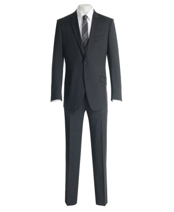 Mens Suit by Blazer in Black Tonic Herringbone