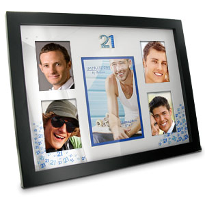 Blue 21st Birthday Collage Photo Frame