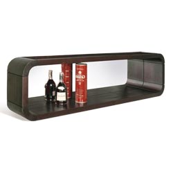 Blue Star - Lounge Walnut Mirror Backed Bar Shelf