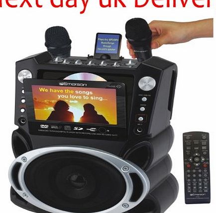 BLUELASER KARAOKE GF829 PORTABLE DVD/CDG/MP3 G/CD KARAOKE MACHINE 535 TRACKS 2 MICROPHONES 7``COLOUR SCREEN   BLUETOOTH