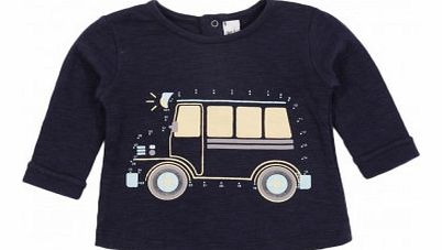 Draw me Bus T-shirt Navy blue `6 months,12