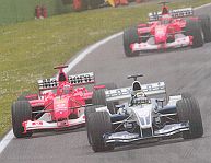 Ralf Leading Michael At Imola 2003