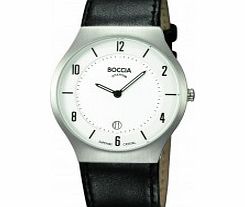 Boccia Mens Titanium Sapphire Crystal Black