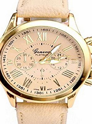 Bocideal Hot Sale Valentine Gift Womens Geneva Leather Analog Quartz Roman Numerals Watch