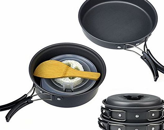 Bocideal(TM) 8pcs New Outdoor Camping Hiking Cookware Backpacking Cooking Picnic Bowl Pot Pan Set