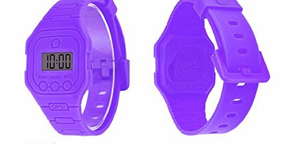 Bocideal TM) Fashion Boys Girls Kids Sports Digital Watch Purple