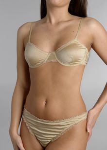 Gold Ruffle underwired bra