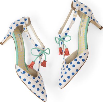 Boden, 1669[^]34884973 Alice Mid Heels Vanilla China Blue Spot Boden,