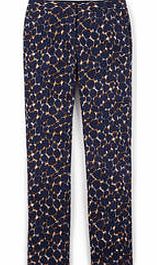 Boden Bistro Trouser, Navy Leopard Print,Pink Print