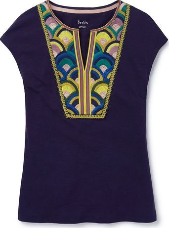 Boden, 1669[^]34890723 Boho Embroidered Top Navy Boden, Navy 34890723