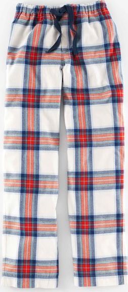 Boden Brushed Cotton Pull-ons Ecru Tartan Boden, Ecru