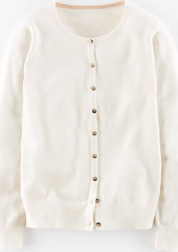 Boden, 1669[^]34695593 Cashmere Crew Neck Cardigan Ivory Boden, Ivory