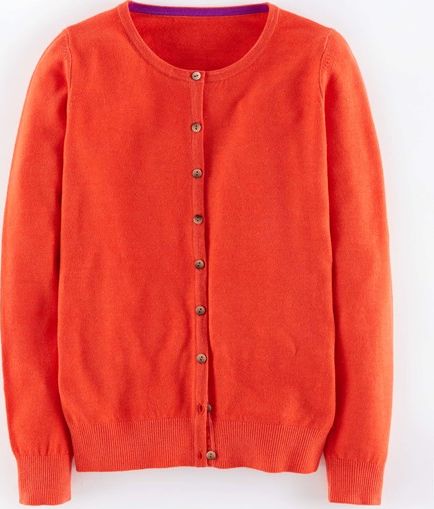 Boden, 1669[^]35115468 Cashmere Crew Neck Cardigan Orange Red Boden,