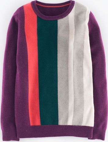 Boden, 1669[^]35077668 Cashmere Crew Neck Jumper Elderberry Stripe