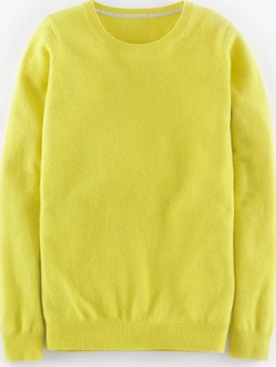 Boden, 1669[^]35068196 Cashmere Crew Neck Jumper Yellow Boden, Yellow