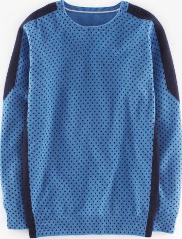 Boden, 1669[^]35197847 Cashmere Crew Spot Jumper Steel Blue/Navy Boden,