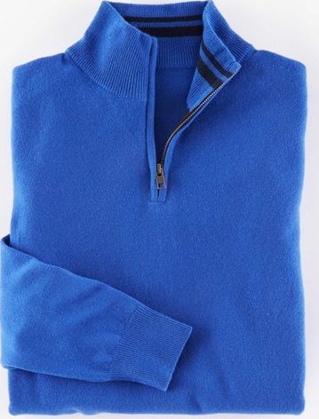 Boden, 1669[^]34914986 Cashmere Half Zip Blue Boden, Blue 34914986