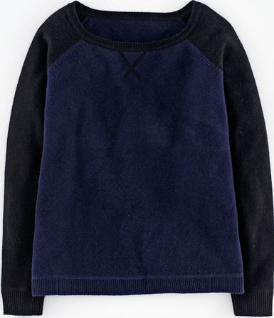 Boden, 1669[^]35198415 Cashmere Raglan Jumper Navy/Black Boden,