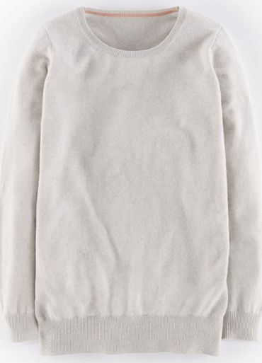 Boden, 1669[^]35054949 Cashmere Relaxed Crew Neck Silver Melange Boden,