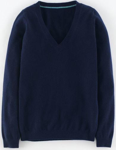 Boden, 1669[^]34720805 Cashmere V-neck Jumper Blue Boden, Blue 34720805