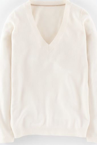 Boden, 1669[^]34720748 Cashmere V-neck Jumper Ivory Boden, Ivory 34720748