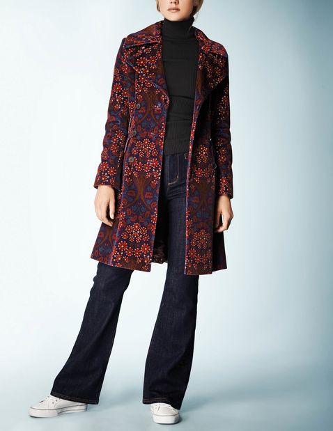 Boden, 1669[^]35250299 Chelsea Coat Printed Velvet Boden, Printed