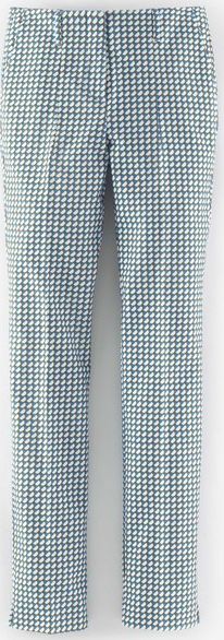 Boden Chelsea Trouser Steel Blue Tile Print Boden,