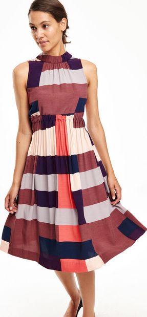 Boden, 1669[^]35034966 Chic Full Skirted Party Dress Pinks Colourblock