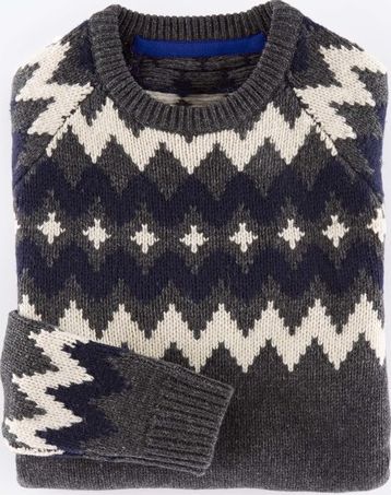 Boden, 1669[^]34926519 Chunky Fair Isle Crew Gunmetal Boden, Gunmetal