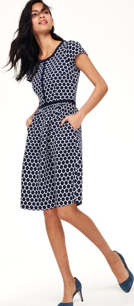 Boden, 1669[^]35163542 Clementine Jacquard Party Dress Navy Boden, Navy