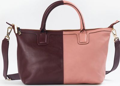 Boden, 1669[^]35216969 Colourblock Bag Dusky Rose/Dark Burgundy Boden,