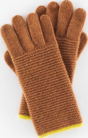 Boden, 1669[^]35149327 Cosy Glove Dark Caramel/Chartreuse Boden, Dark