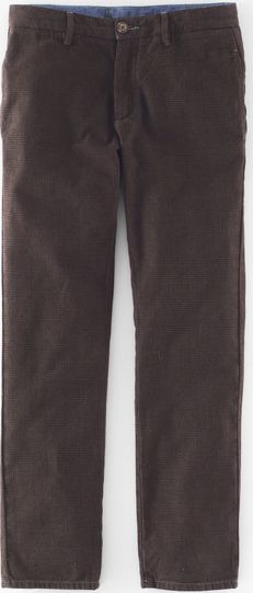 Boden Cotton Flat Front Trouser Brown Check Boden,