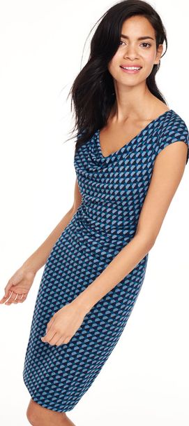 Boden, 1669[^]35063684 Cowl Neck Party Dress Blue Tile Boden, Blue Tile