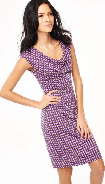 Boden, 1669[^]35063817 Cowl Neck Party Dress Purple Tile Boden, Purple