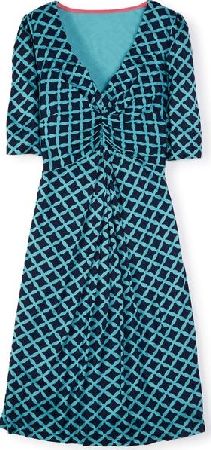 Boden, 1669[^]34644732 Dorothy Dress Navy/Capri Blue Trellis Boden,