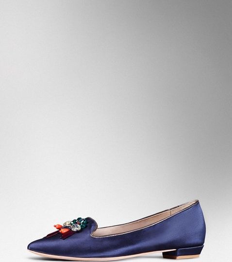 Boden, 1669[^]35059476 Embellished Slipper Navy Satin Boden, Navy Satin