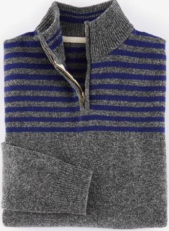 Boden, 1669[^]34921296 Everyday Half Zip Jumper Gunmetal/Energy Blue